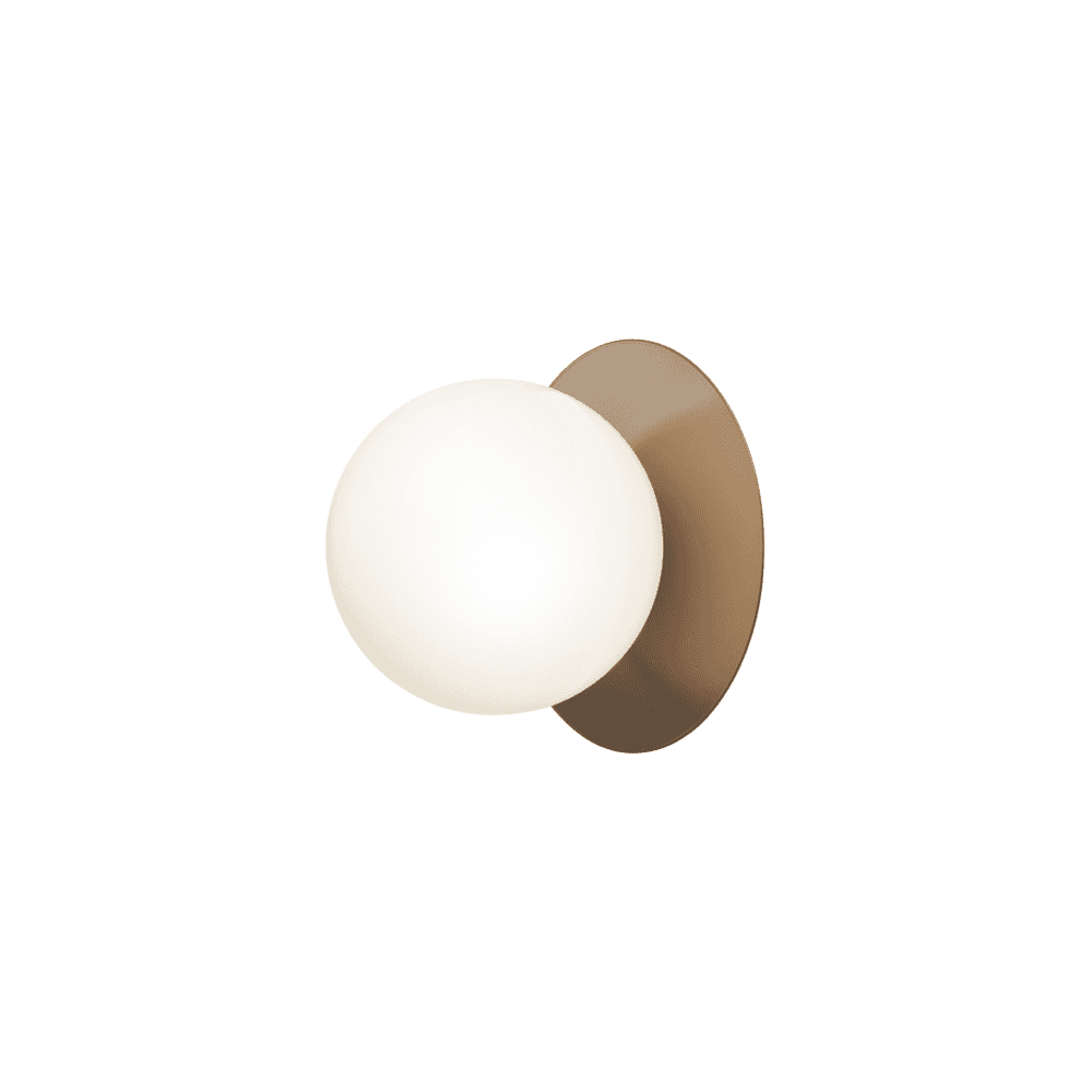 Nuura Liila 1 Light Large IP44 Wall/Flush Light - Dark Bronze & Opal Glass