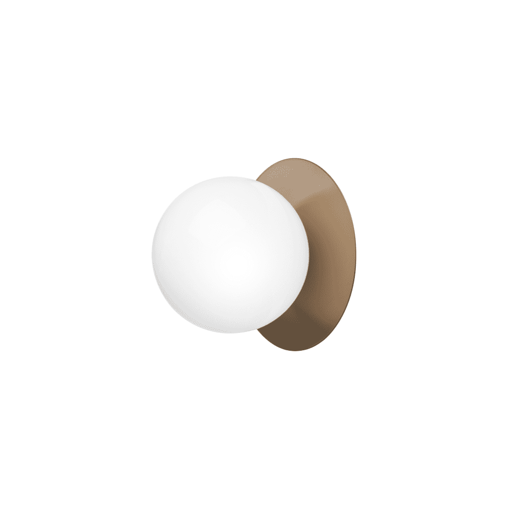 Nuura Liila 1 Light Large IP44 Wall/Flush Light - Dark Bronze & Opal Glass