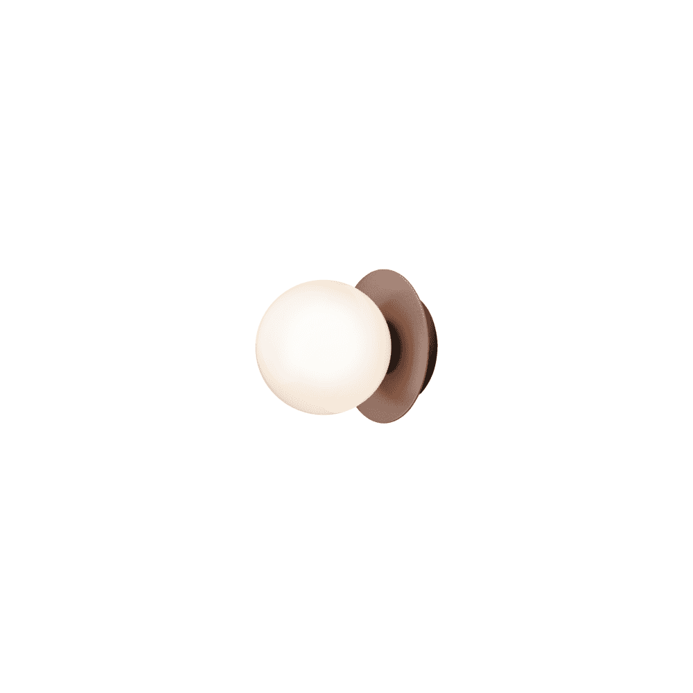 Nuura Liila 1 Light Small IP44 Wall/Flush Light - Dark Bronze & Opal Glass