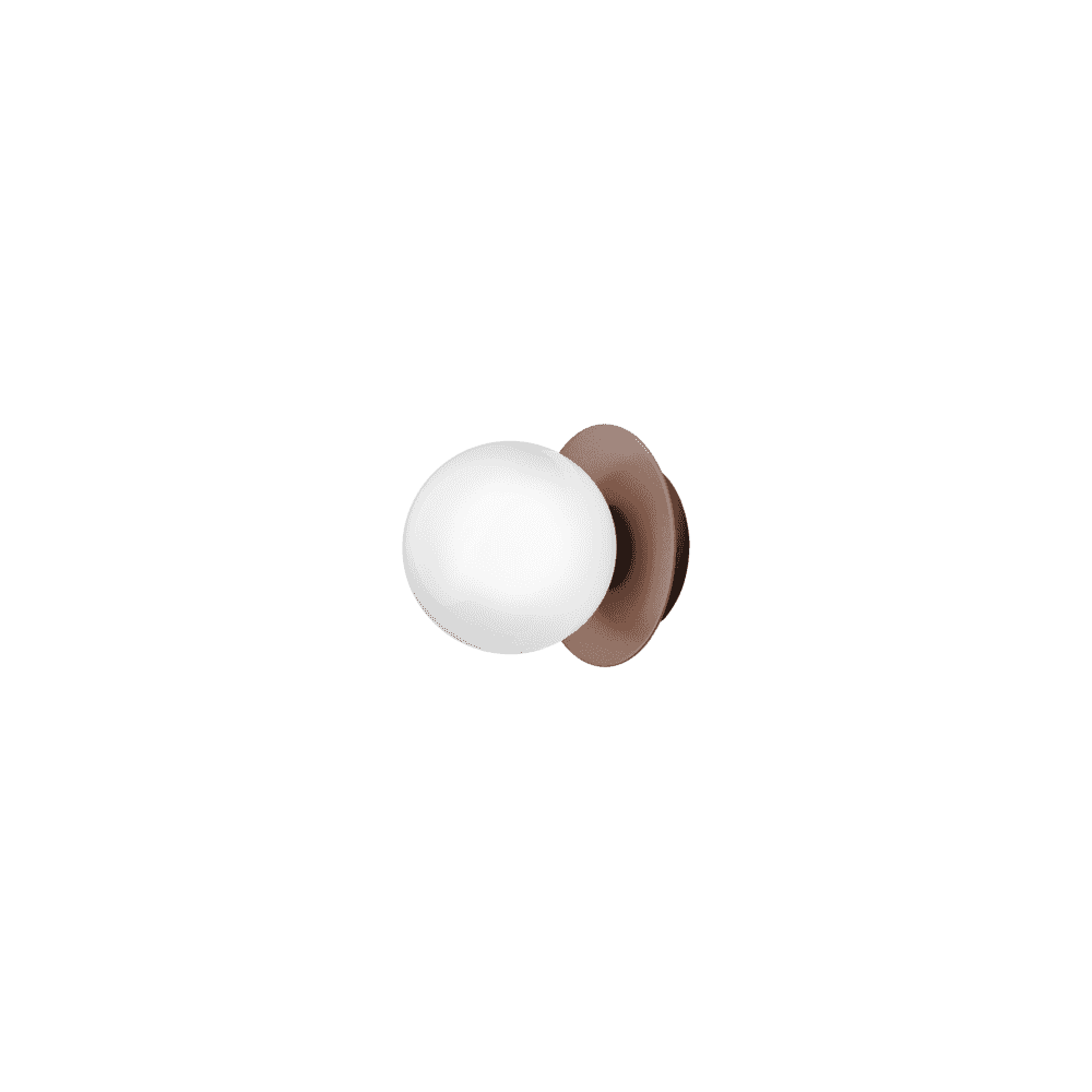 Nuura Liila 1 Light Small IP44 Wall/Flush Light - Dark Bronze & Opal Glass