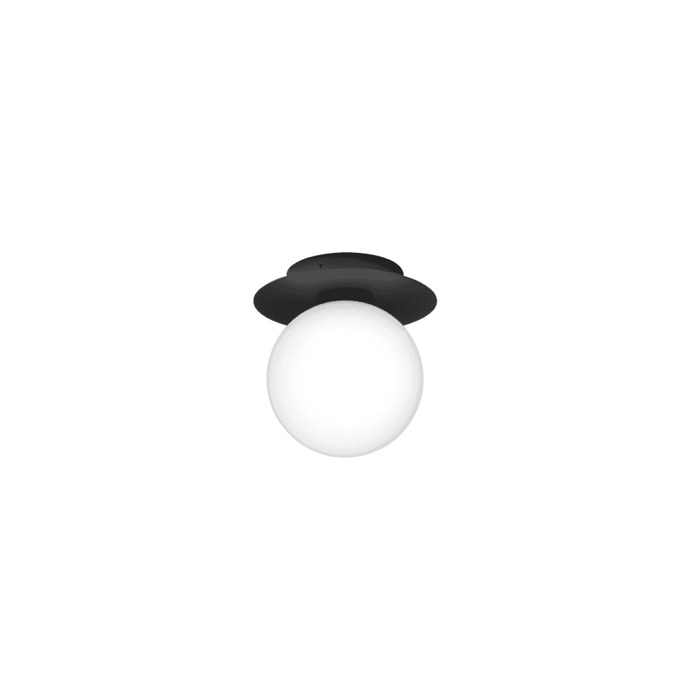 Nuura Liila 1 Light Outdoor Wall/Flush Light - Black & Opal Glass
