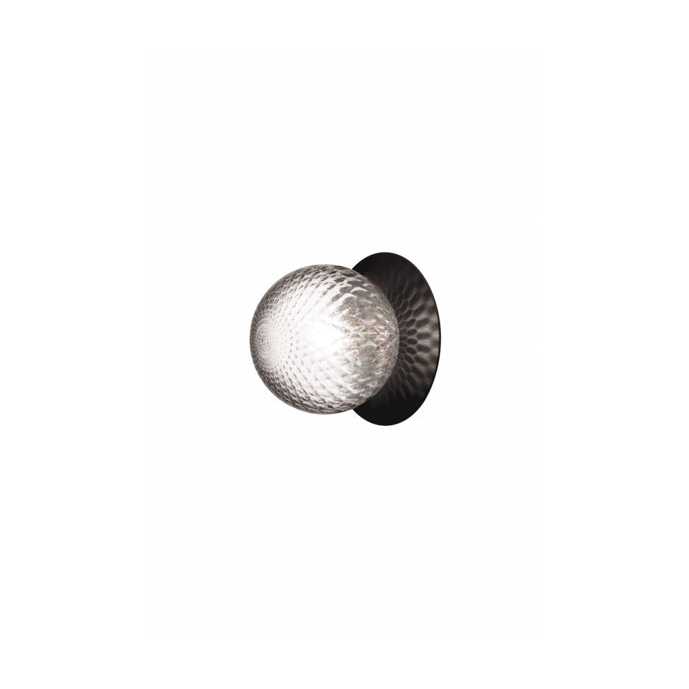 Nuura Liila 1 Light Outdoor Wall/Flush Light - Black & Optic Clear Glass