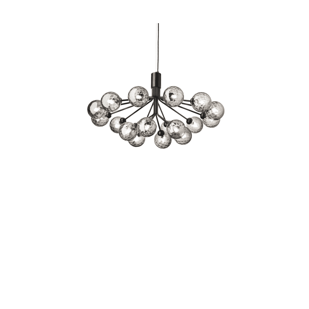 Nuura Apiales 18 Light Chandelier - Satin Black & Optic Smoked Glass