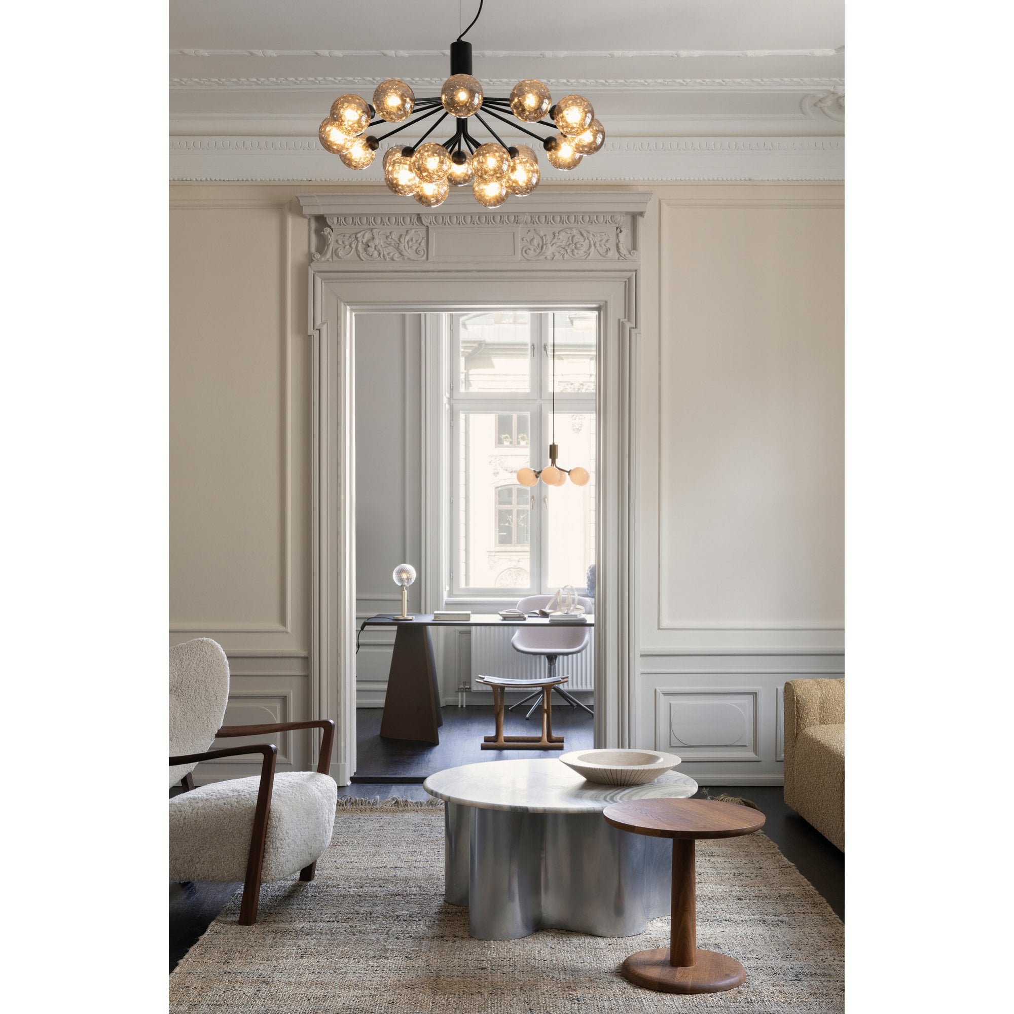 Nuura Apiales 18 Light Chandelier - Satin Black & Optic Smoked Glass