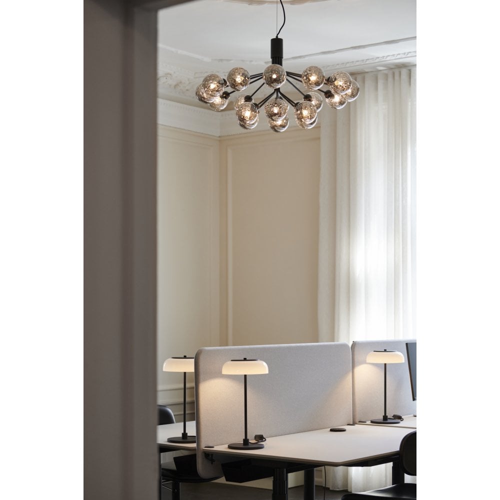Nuura Apiales 18 Light Chandelier - Satin Black & Optic Smoked Glass