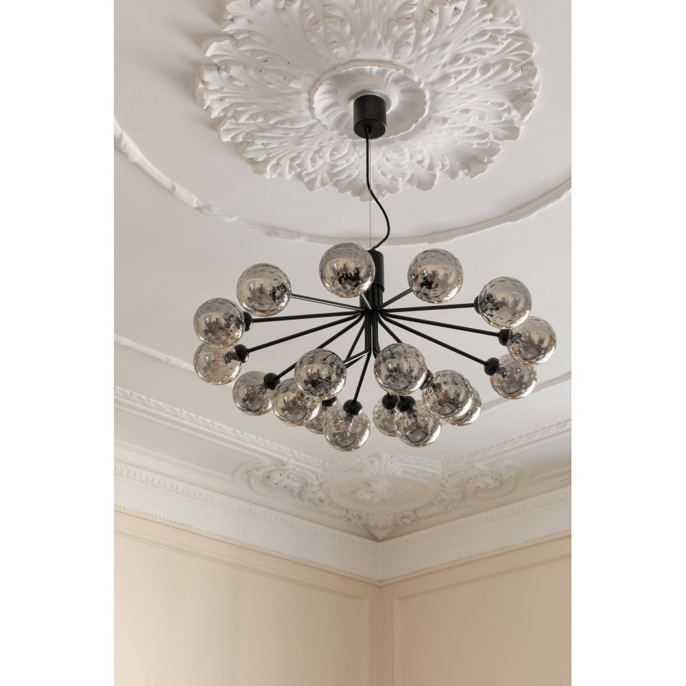 Nuura Apiales 18 Light Chandelier - Satin Black & Optic Smoked Glass