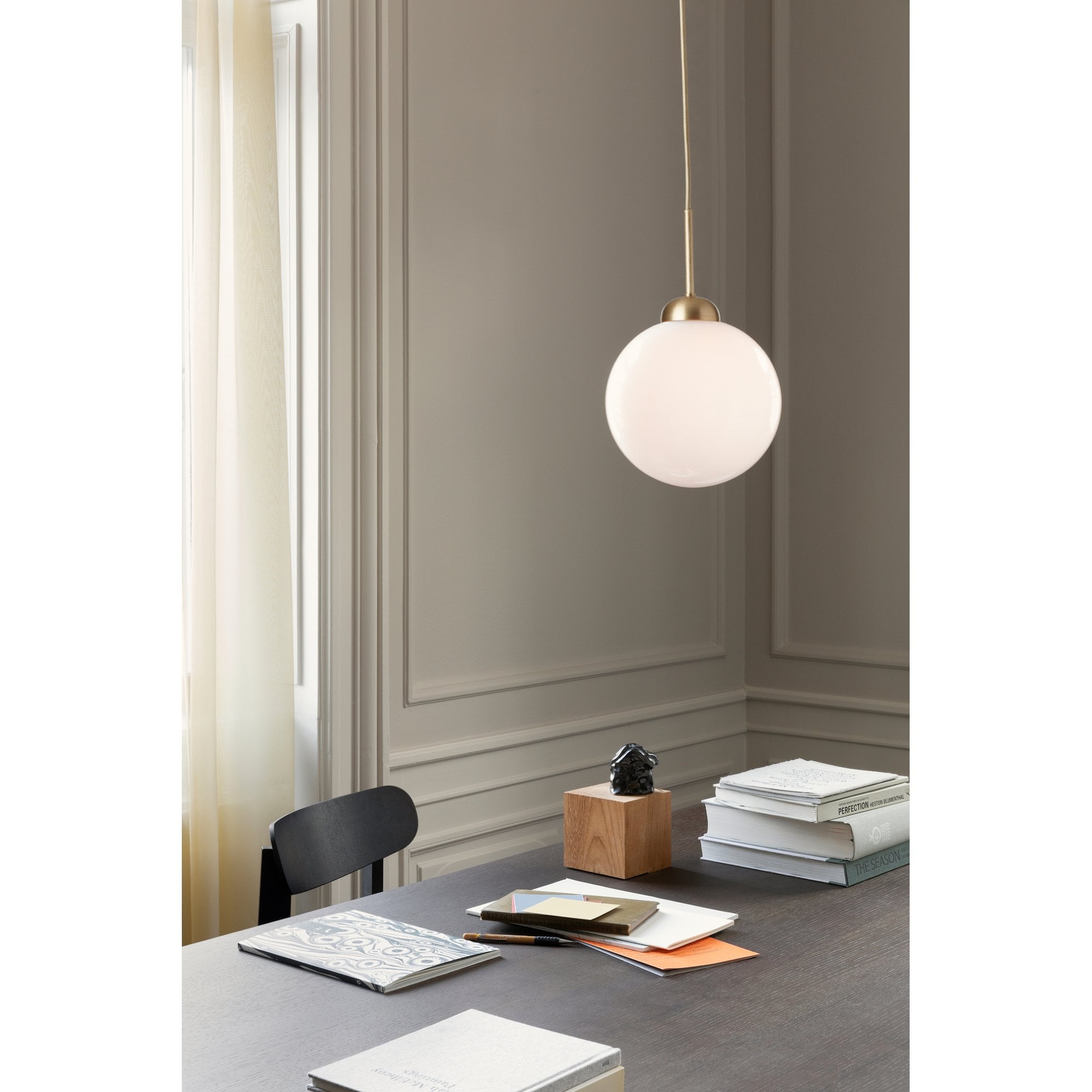 Nuura Apiales 1 Large Light Pendant - Brushed Brass & Opal Glass