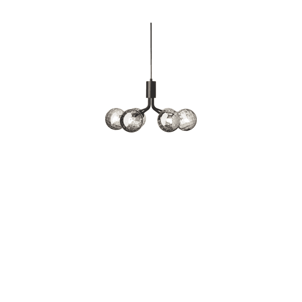 Nuura Apiales 6 Light Chandelier - Satin Black & Optic Smoked Glass