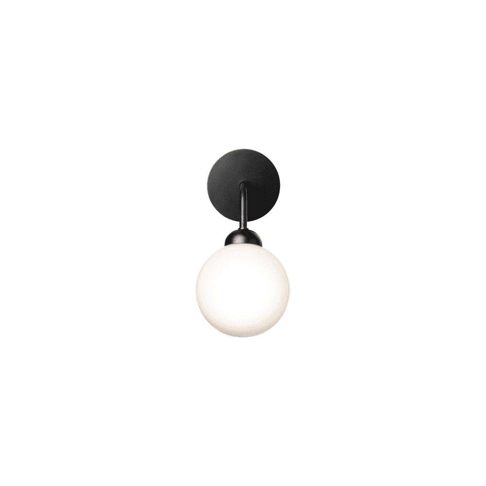 Nuura Apiales Wall Light - Satin Black & Opal Glass