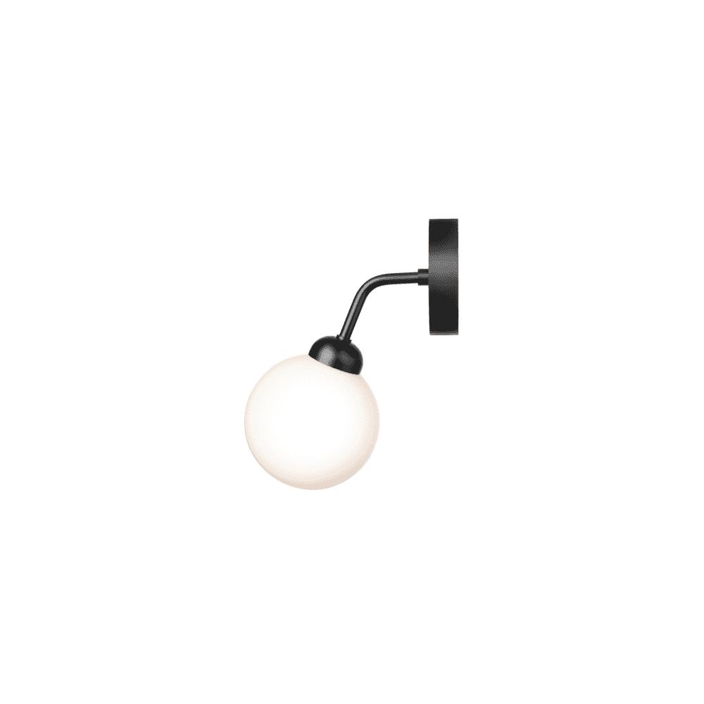 Nuura Apiales Wall Light - Satin Black & Opal Glass