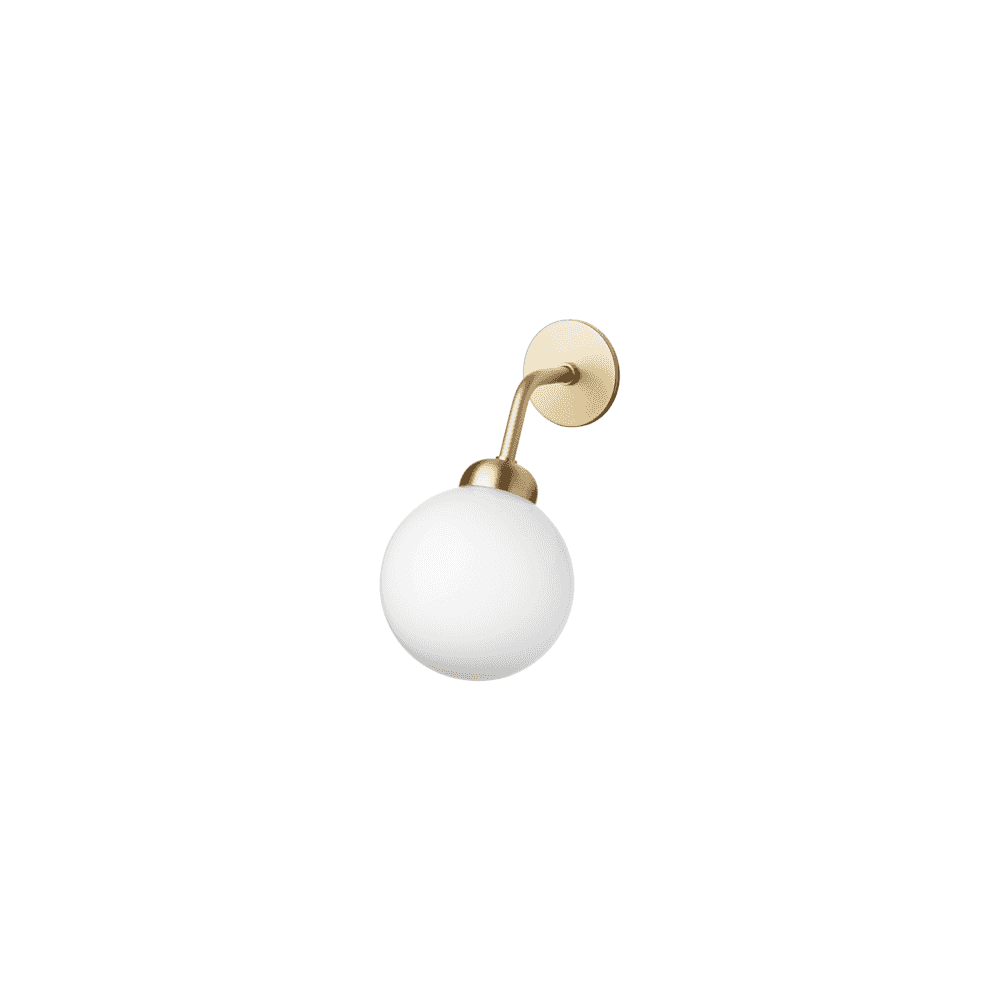 Nuura Apiales Hard-Wired Wall Light - Brushed Brass & Opal  Glass