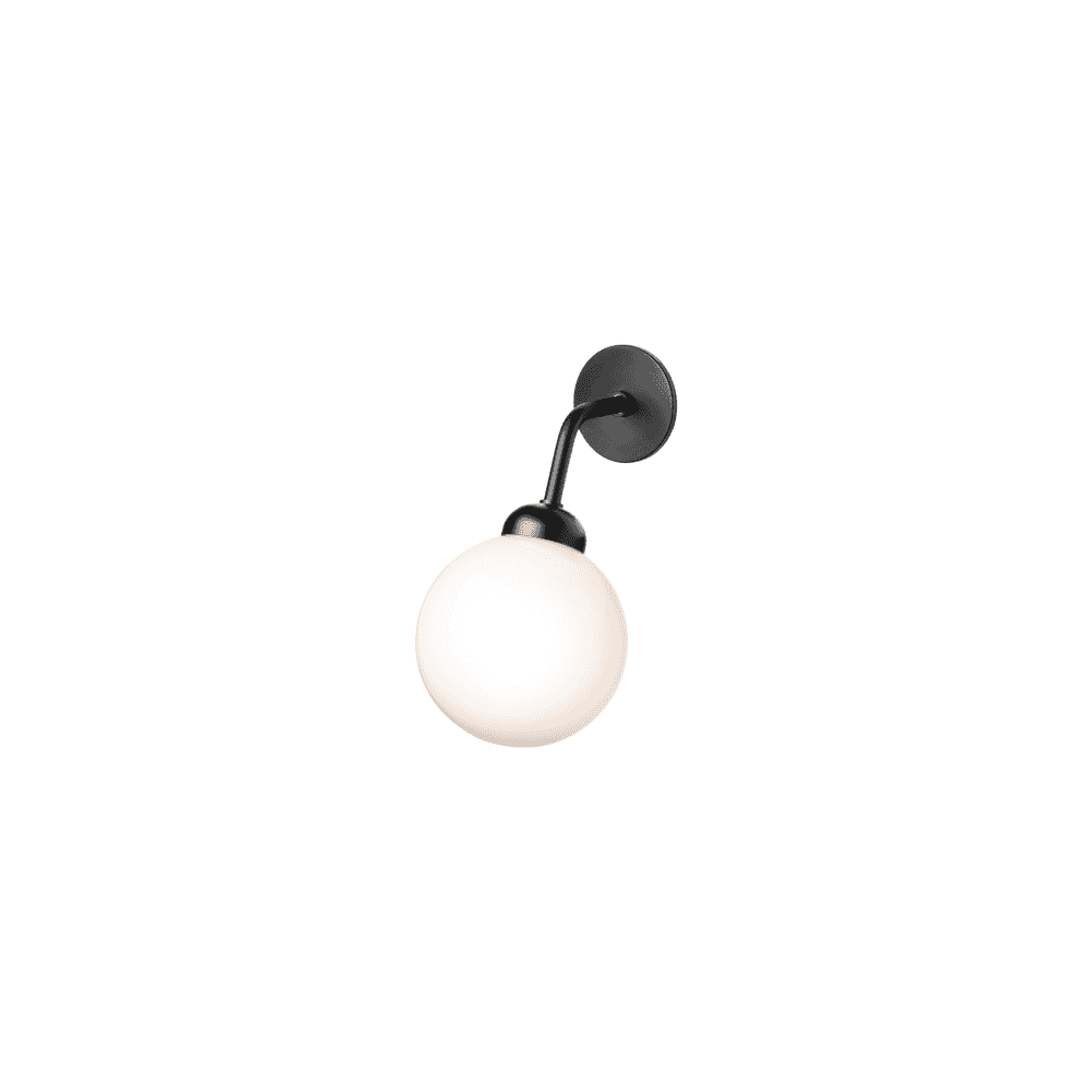 Nuura Apiales Hard-Wired Wall Light - Satin Black & Opal Glass