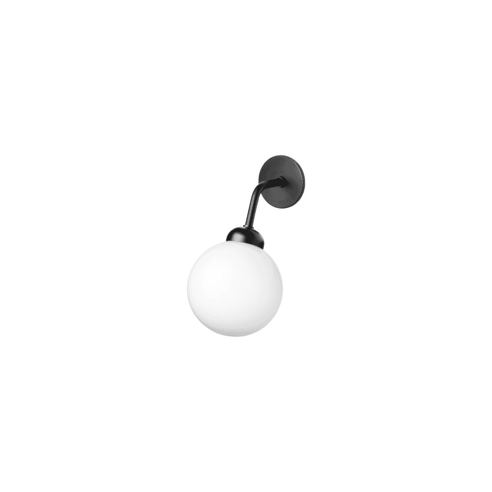 Nuura Apiales Hard-Wired Wall Light - Satin Black & Opal Glass