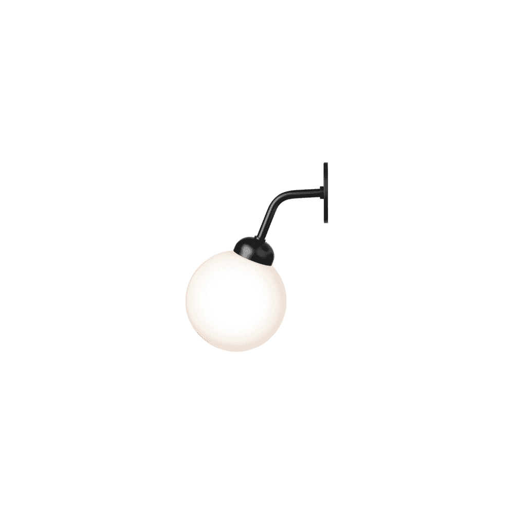 Nuura Apiales Hard-Wired Wall Light - Satin Black & Opal Glass
