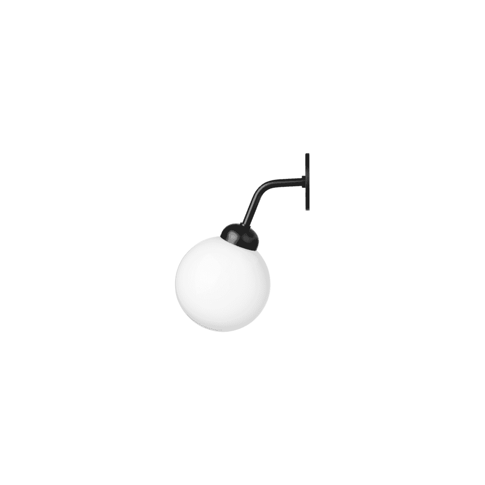 Nuura Apiales Hard-Wired Wall Light - Satin Black & Opal Glass