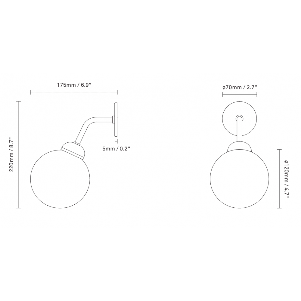 Nuura Apiales Hard-Wired Wall Light - Satin Black & Opal Glass