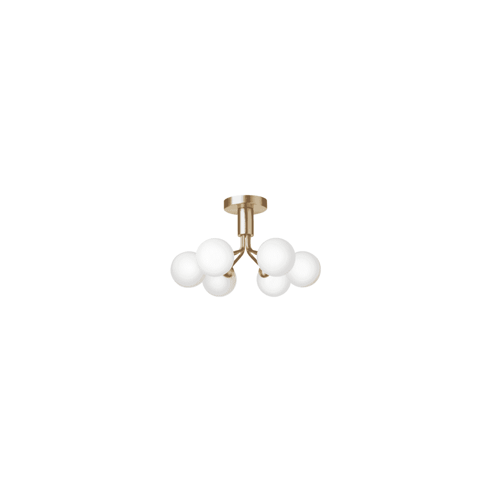 Nuura Apiales 6 Light Ceiling Light - Brushed Brass & Opal Glass