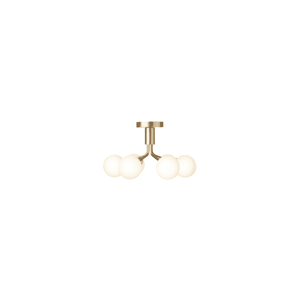 Nuura Apiales 6 Light Ceiling Light - Brushed Brass & Opal Glass