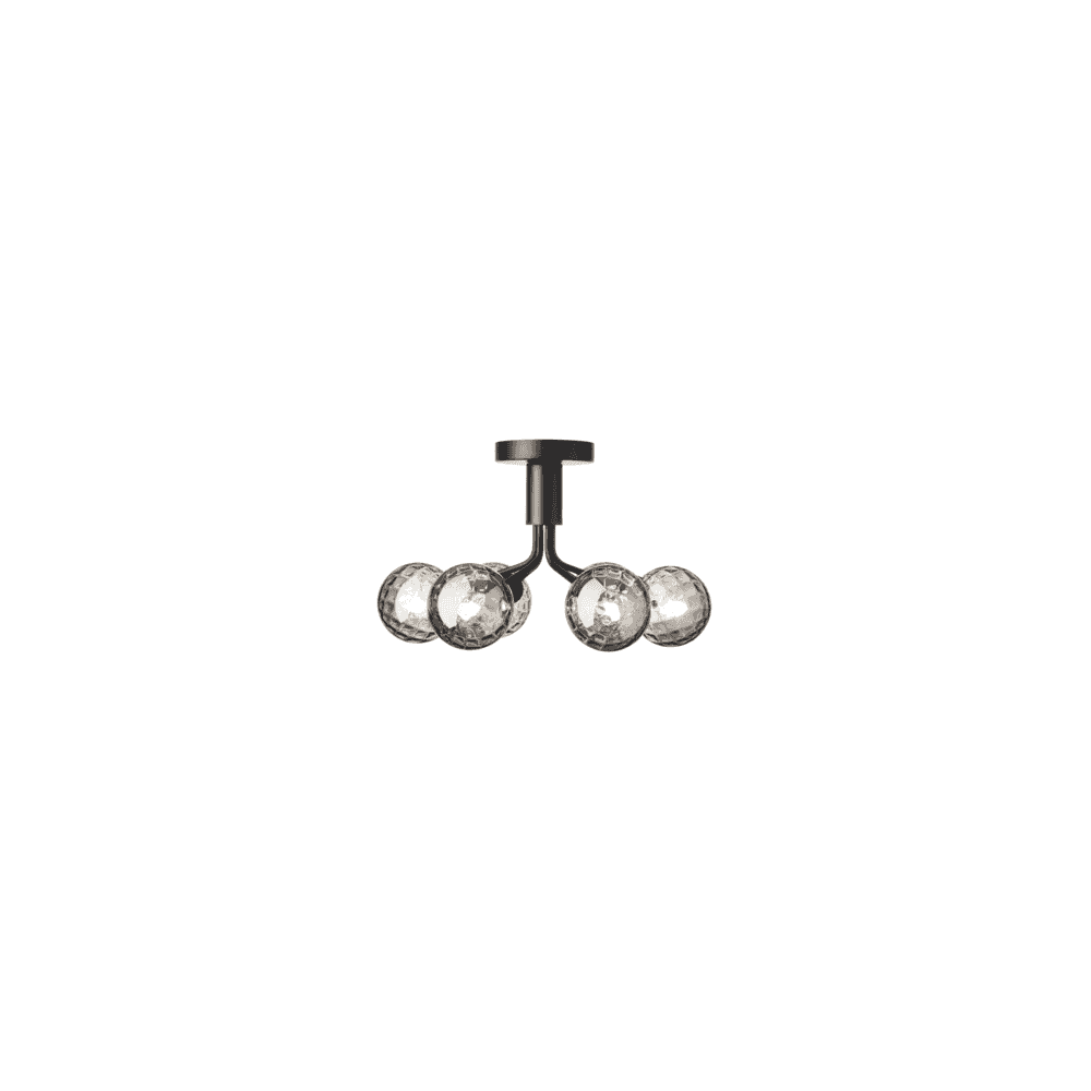 Nuura Apiales 6 Light Ceiling Light - Satin Black & Optic Smoked Glass