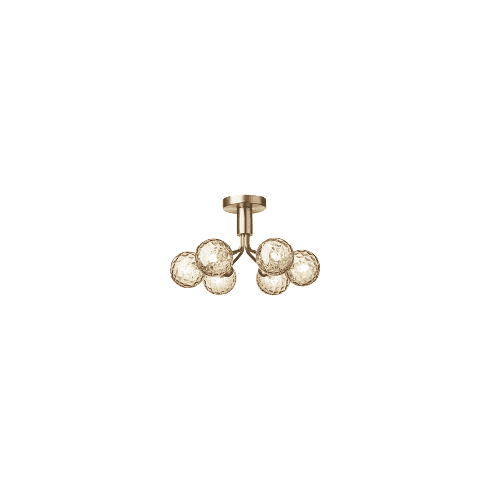 Nuura Apiales 6 Light Ceiling Light - Brushed Brass & Optic Gold Glass
