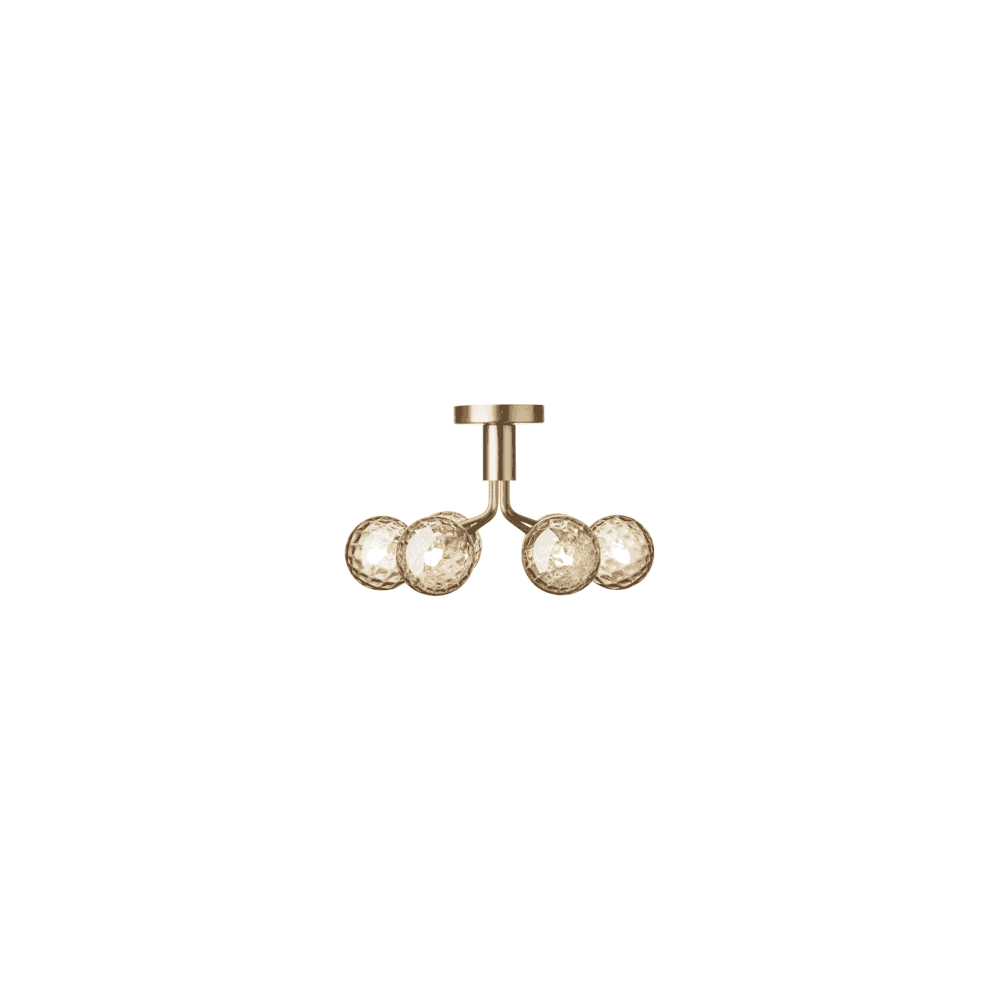 Nuura Apiales 6 Light Ceiling Light - Brushed Brass & Optic Gold Glass