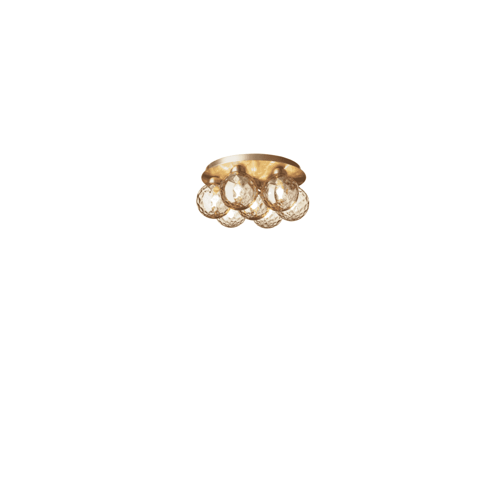 Nuura Apiales 7 Light Plafond Flush Light - Brushed Brass & Optic Gold Glass