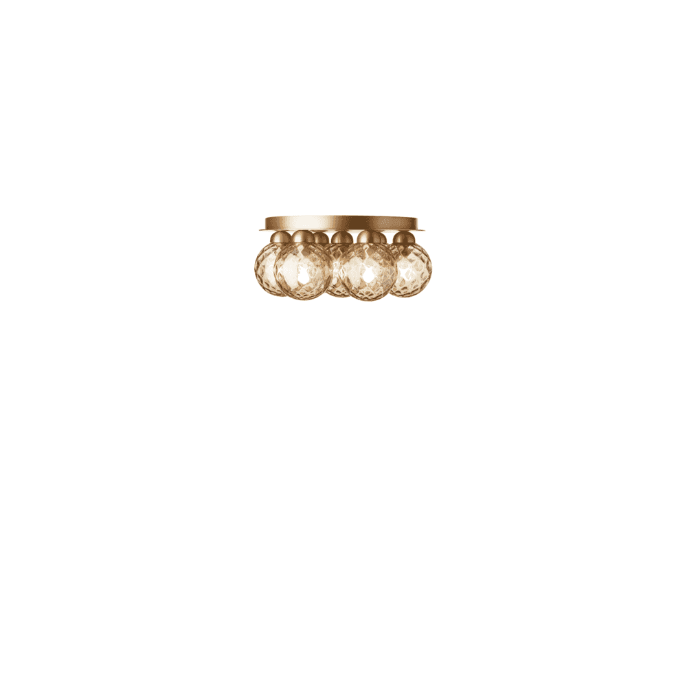 Nuura Apiales 7 Light Plafond Flush Light - Brushed Brass & Optic Gold Glass