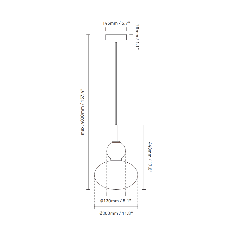 Nuura Rizzatto 32 Pendant - Satin Silver & Opal Glass
