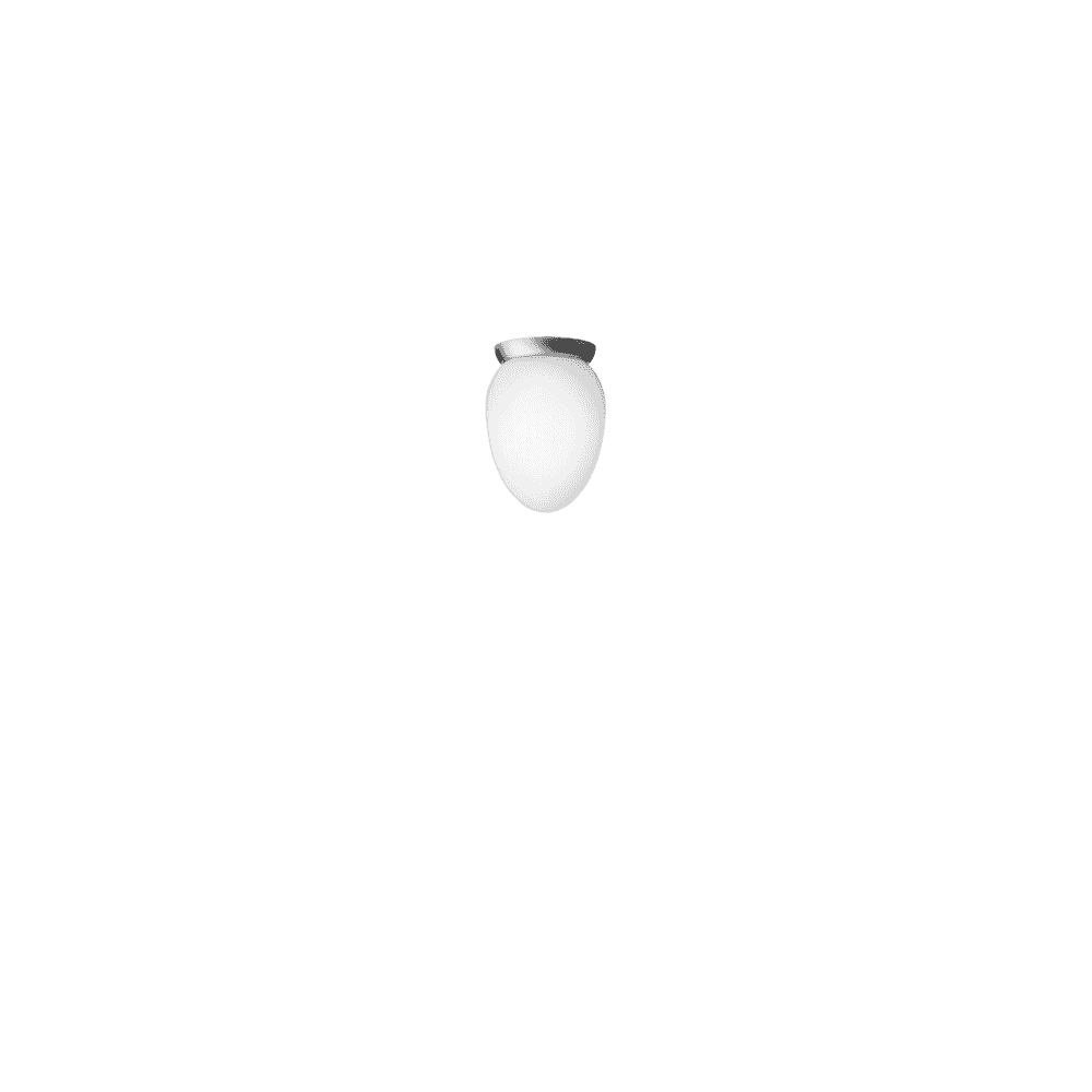 Nuura Rizzatto 171 Flush Light - Satin Silver & Opal Glass