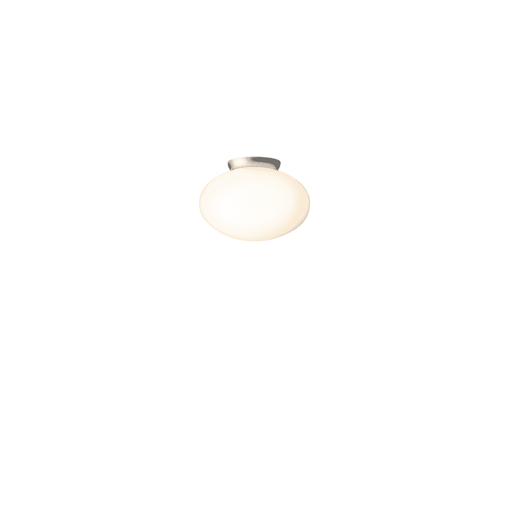 Nuura Rizzatto 301 Flush Light - Satin Silver & Opal Glass