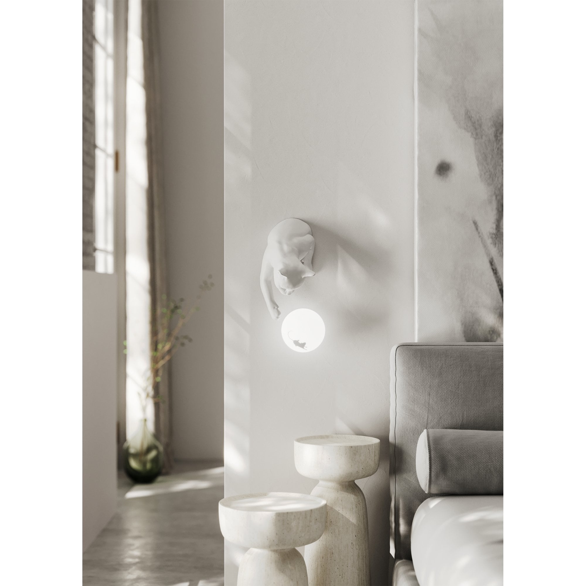Karman Maoo Cat Wall Lamp - Matt White