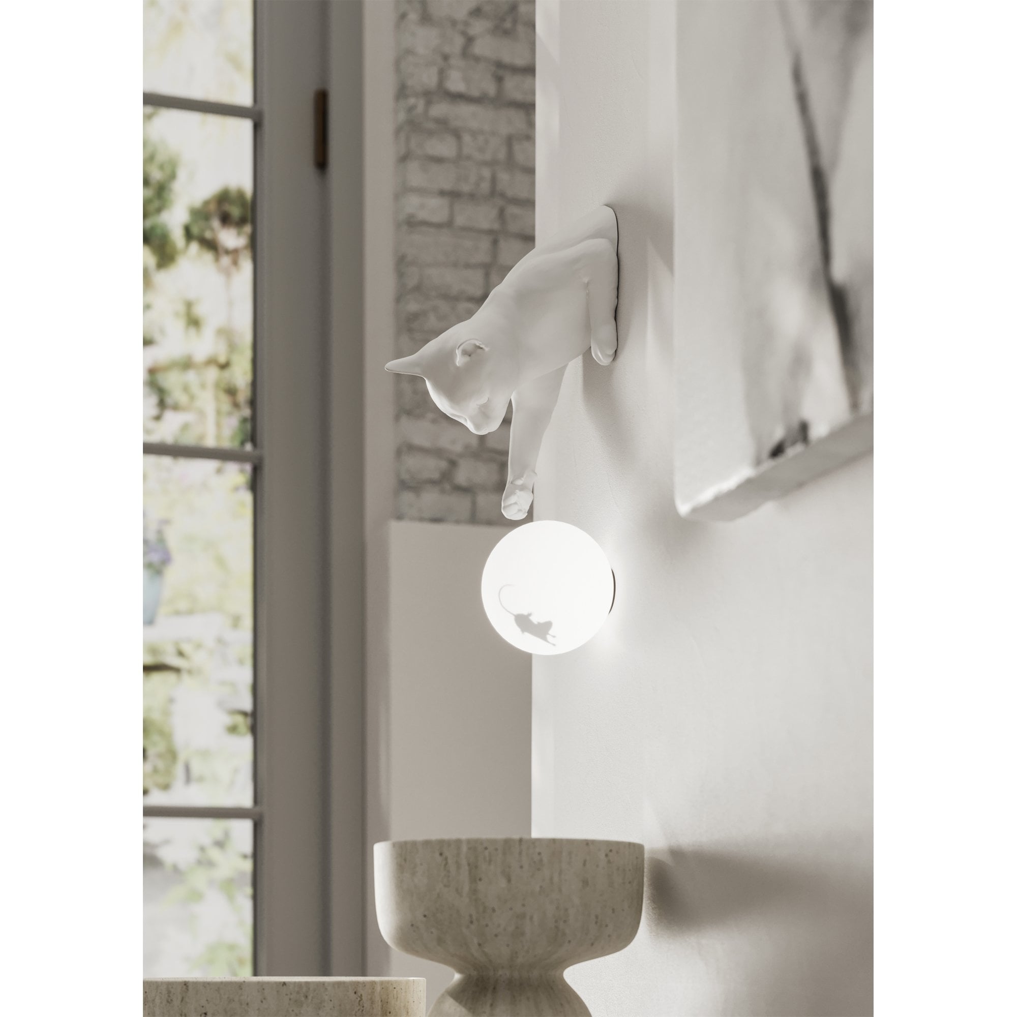 Karman Maoo Cat Wall Lamp - Matt White