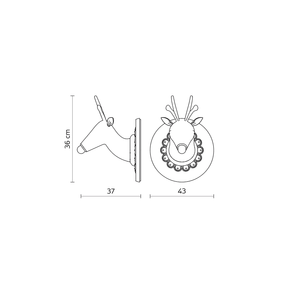 Karman Marn√¨n Deer Wall Lamp - Ceramic White