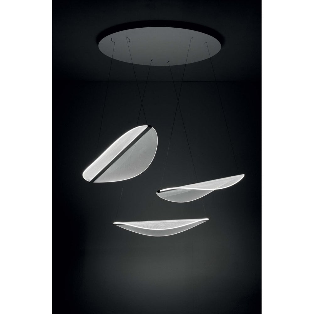 Stilnovo Diphy 3 Light Transformative Optic Pendant Chandelier - Matt White