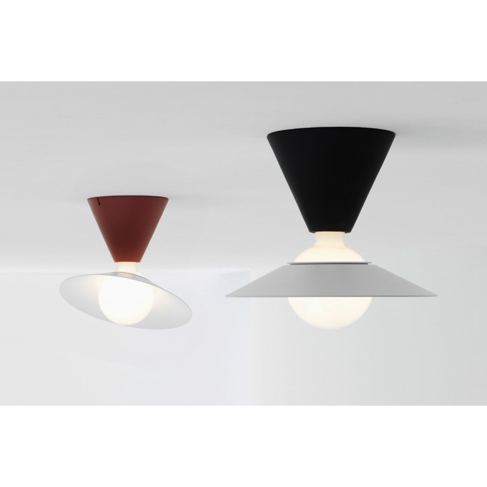 Stilnovo Fante Flush Light - Brick Red & Matt White