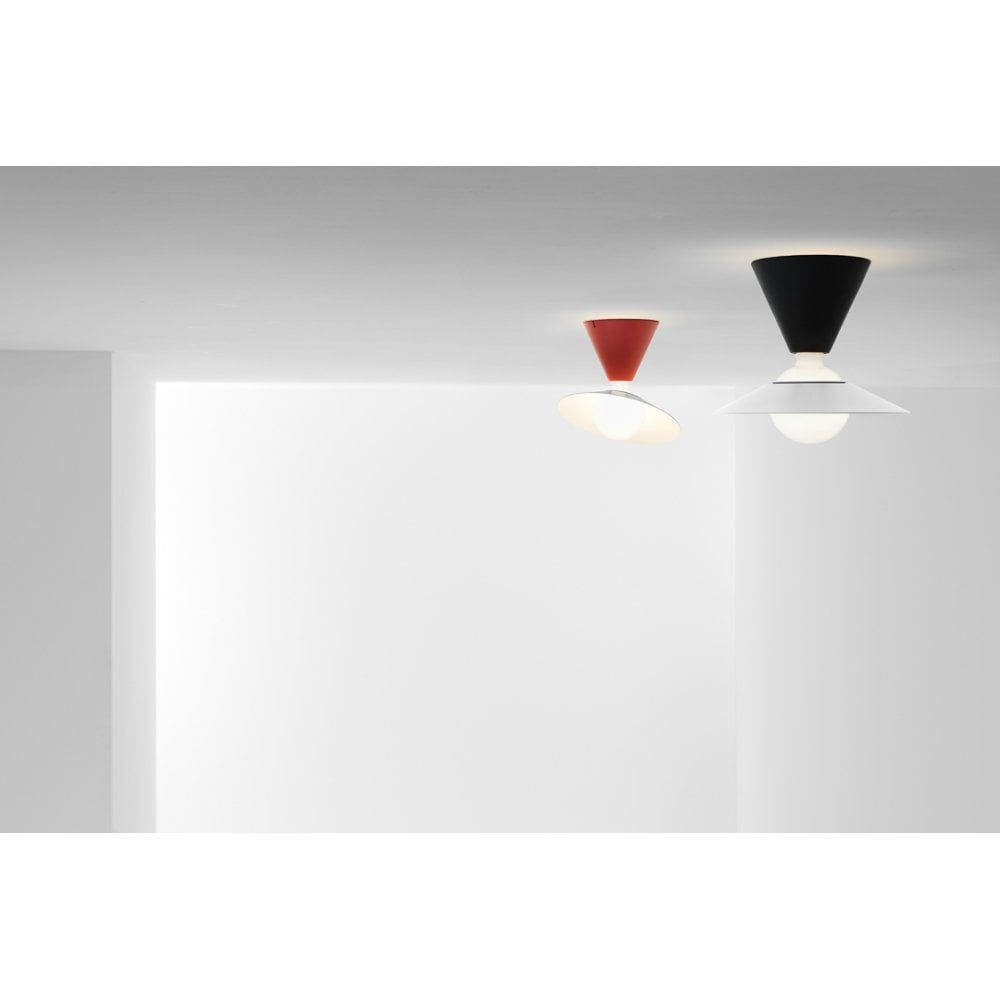 Stilnovo Fante Flush Light - Brick Red & Matt White