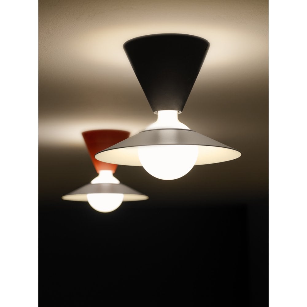 Stilnovo Fante Flush Light - Brick Red & Matt White