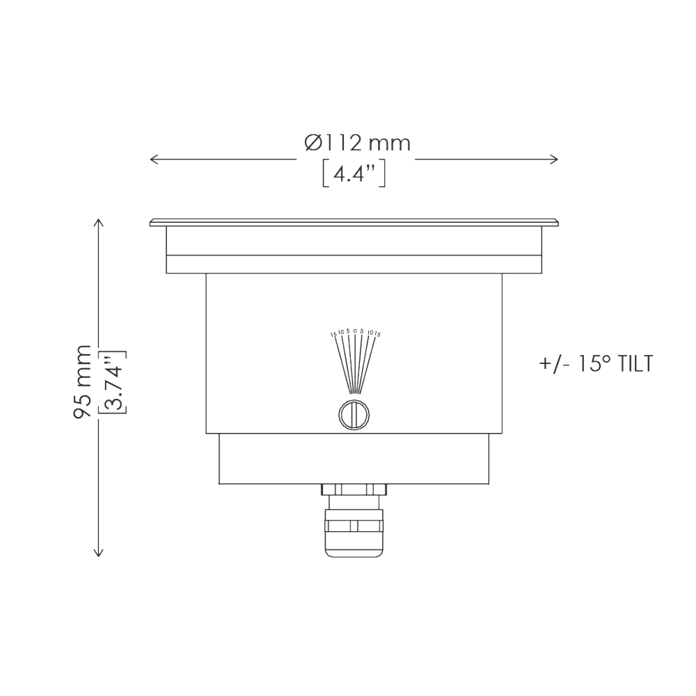 Griven Moon Recessed 8W 960lm Adjustable Ground Light - Drive-Over Frame - Stainless Steel - Low Voltage