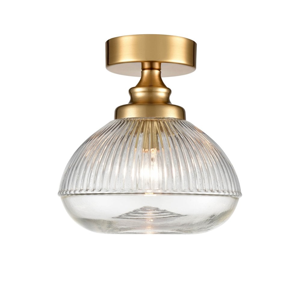 Franklite Acoste Flush Ceiling Fitting - Brushed Brass