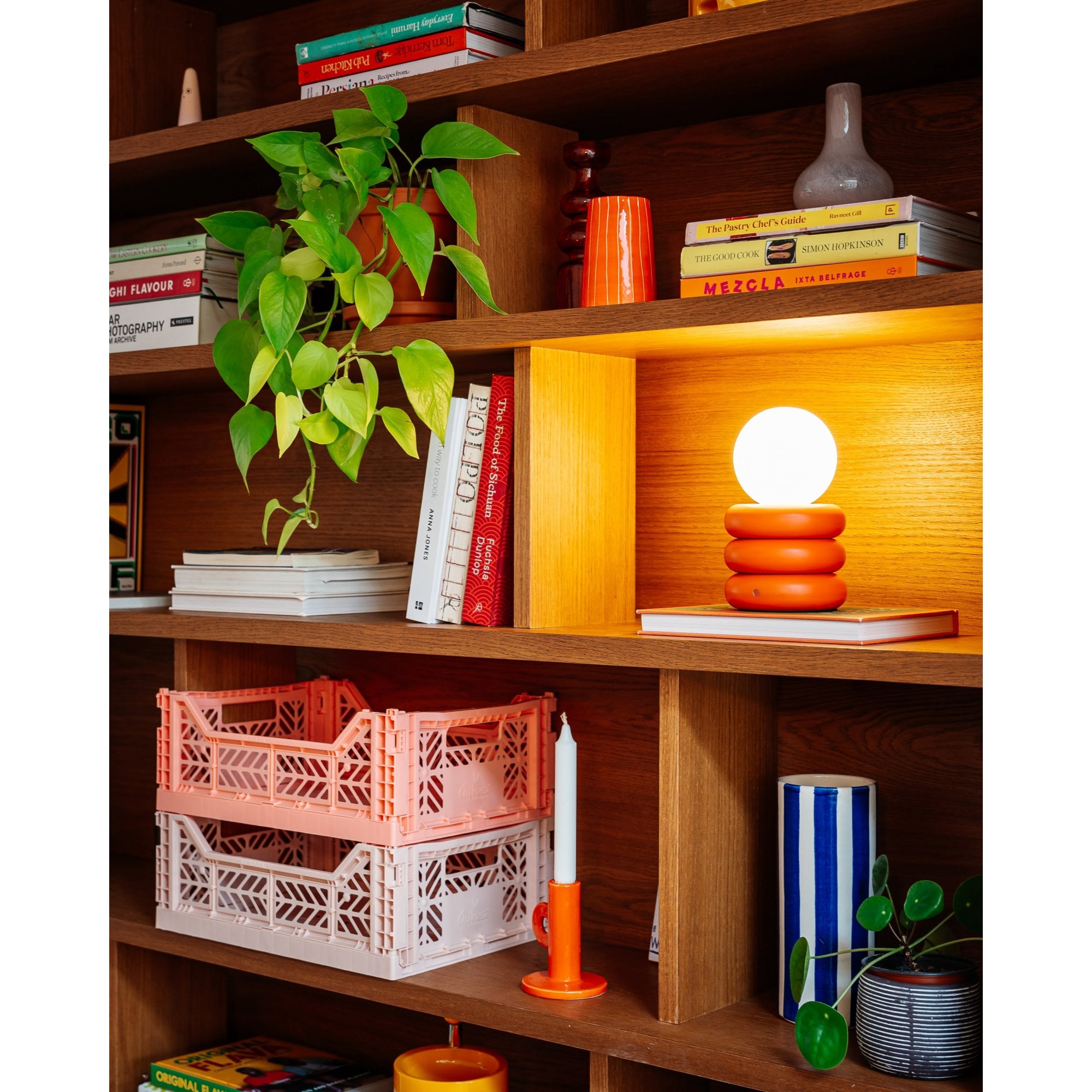 houseof. Tube 'Glow Worm' Rechargeable Table Lamp - Orange