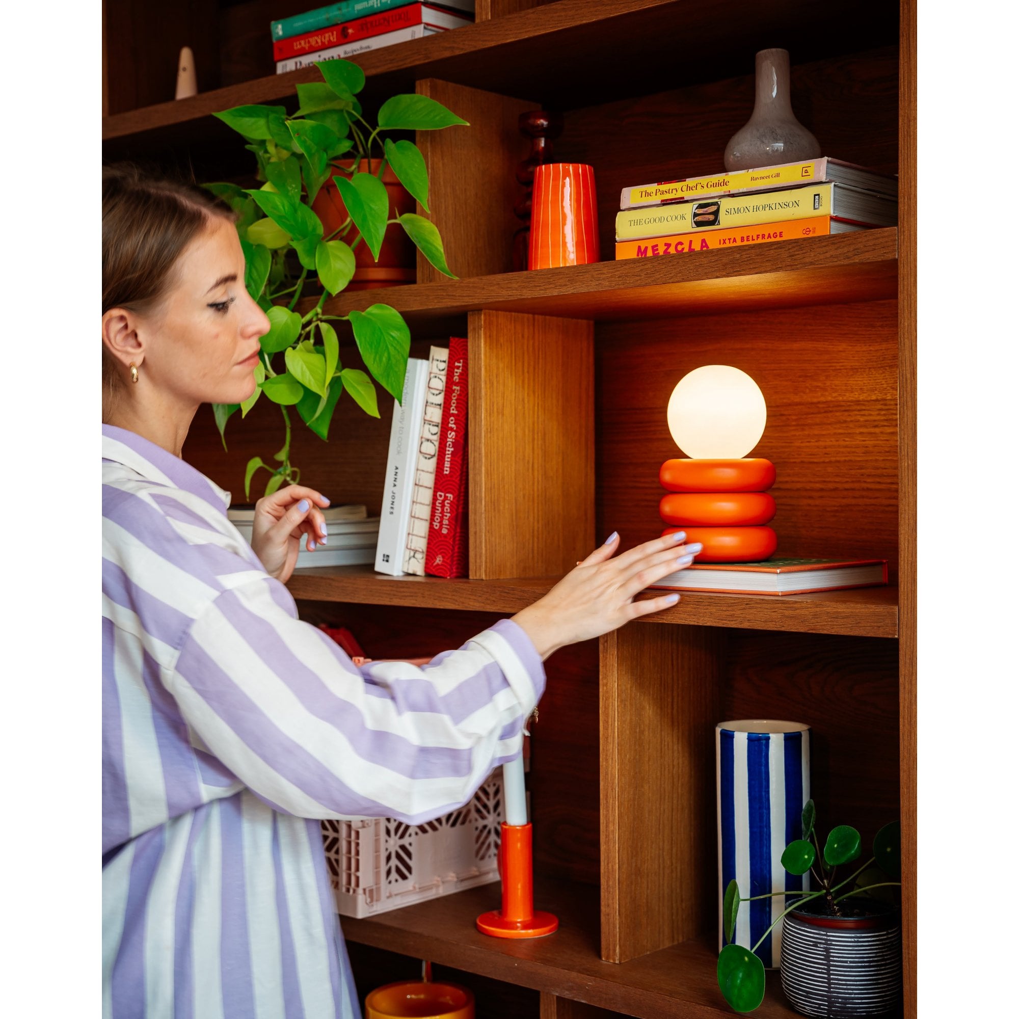 houseof. Tube 'Glow Worm' Rechargeable Table Lamp - Orange
