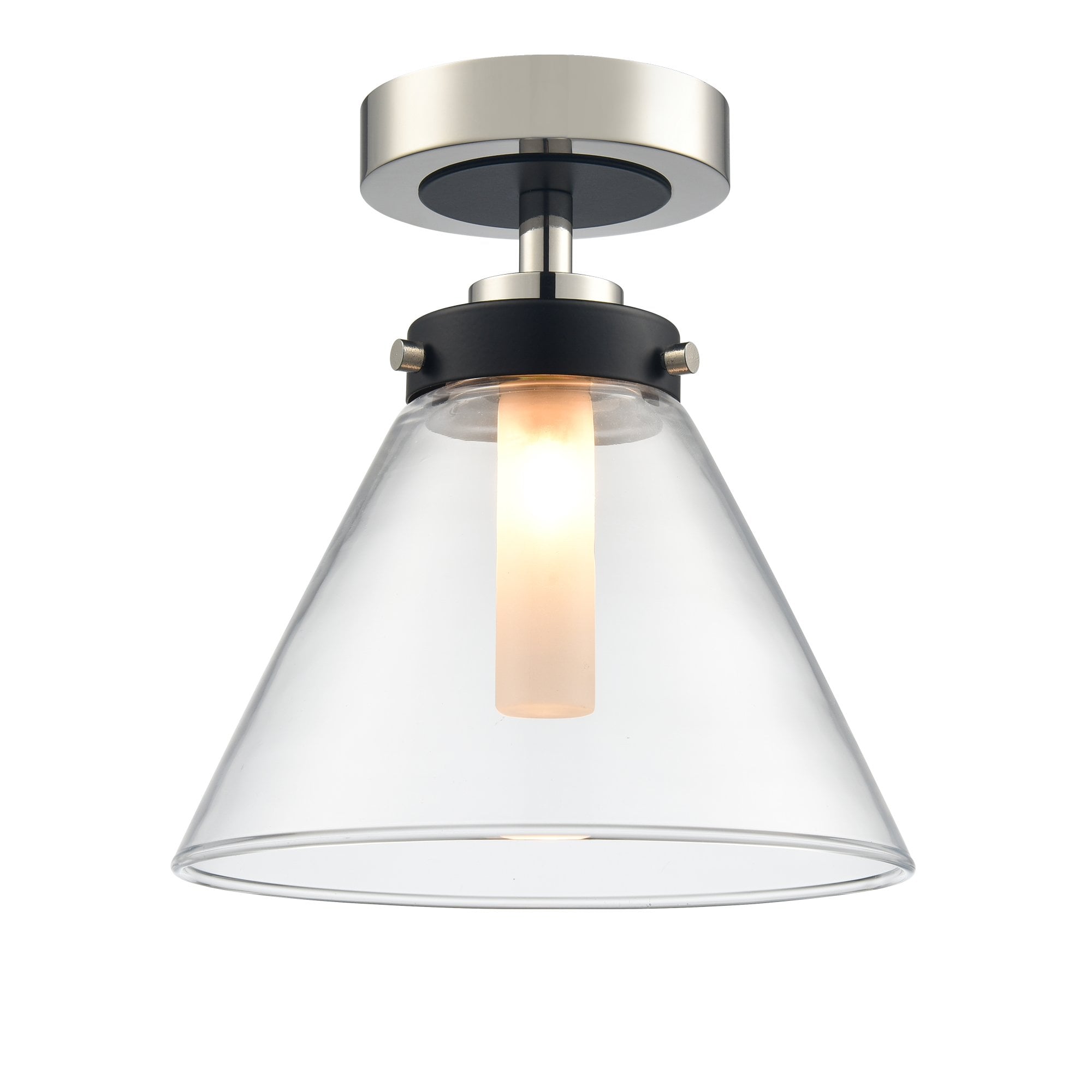 Franklite Conica IP44 Flush Fitting - Matt Black & Polished Nickel