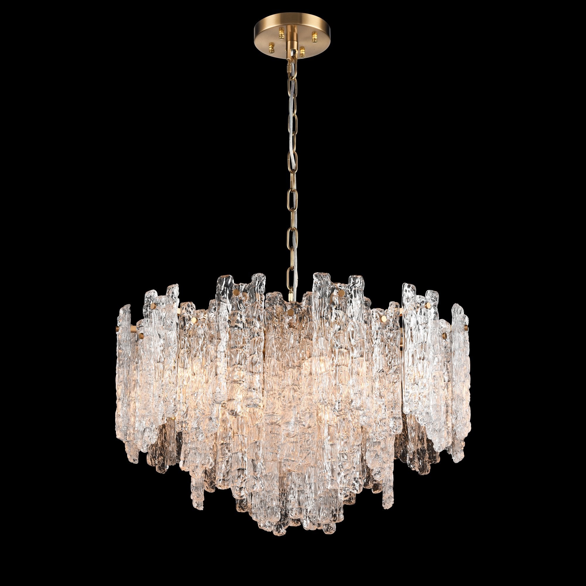 Franklite Icicle 10 Light Pendant - Aged Brass