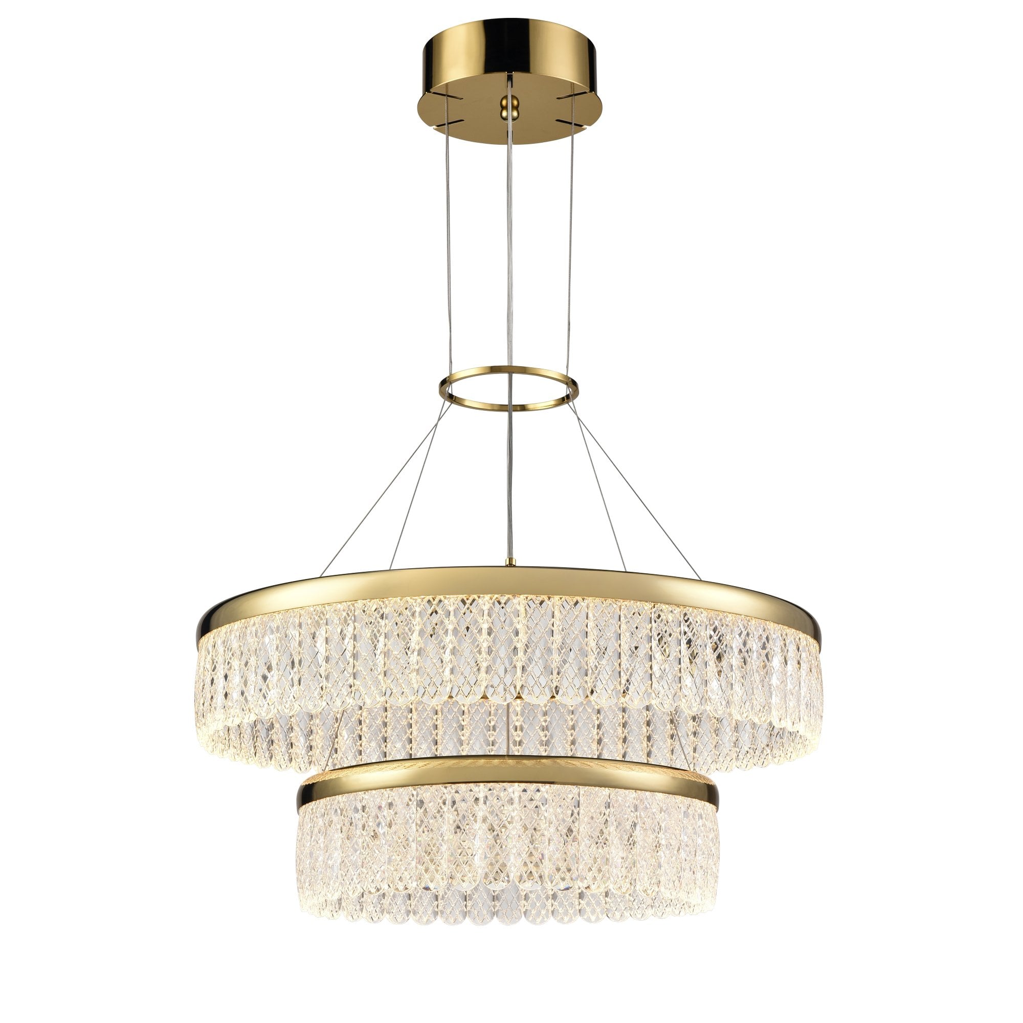 Franklite Victoria 34W Double Tier LED Pendant - Gold