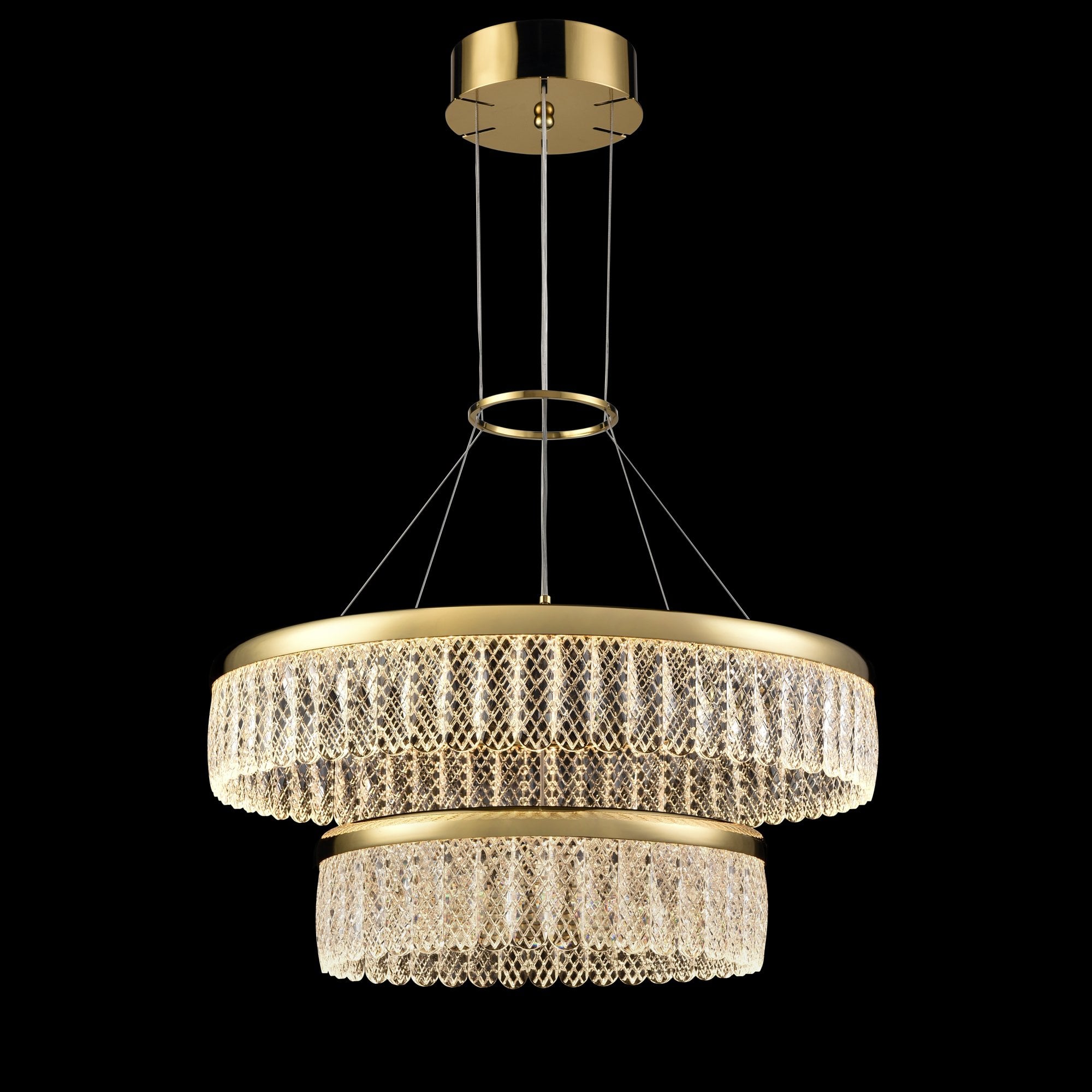 Franklite Victoria 34W Double Tier LED Pendant - Gold