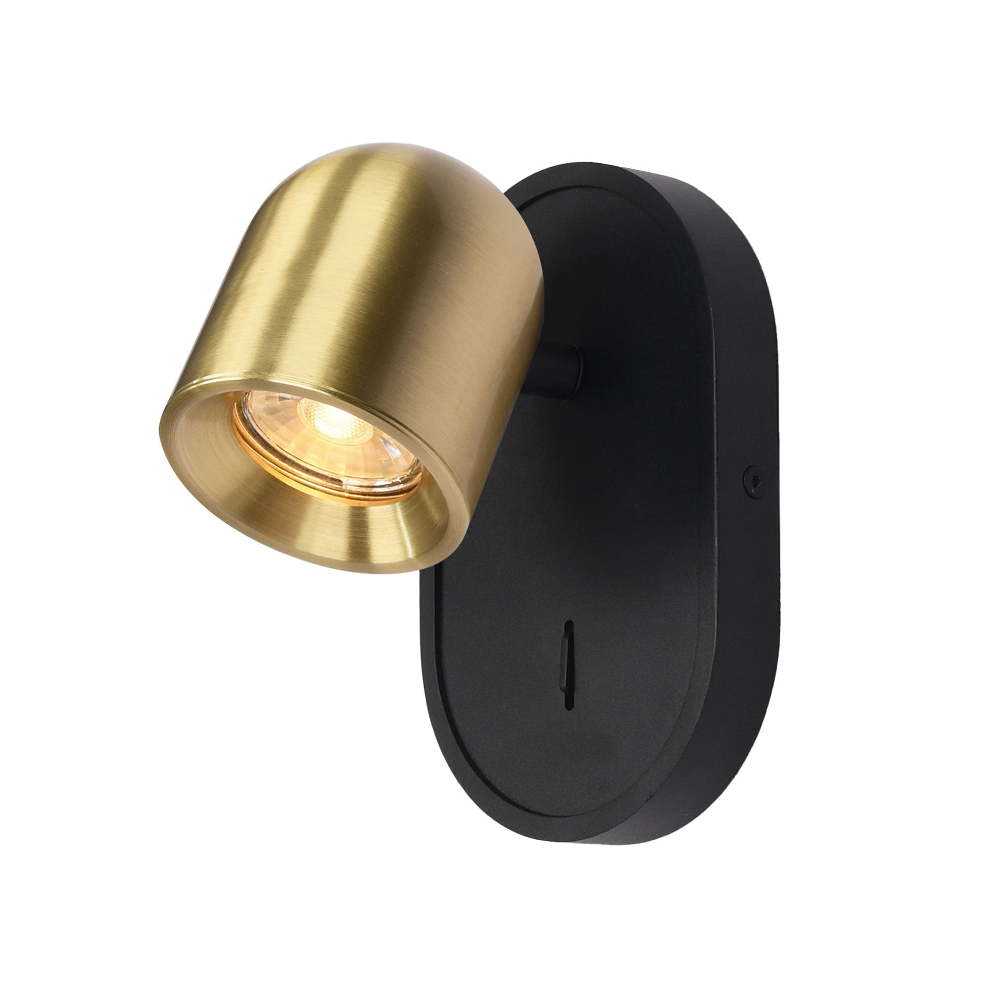 Franklite Encore 1 Light Spotlight - Matt Black & Brushed Brass