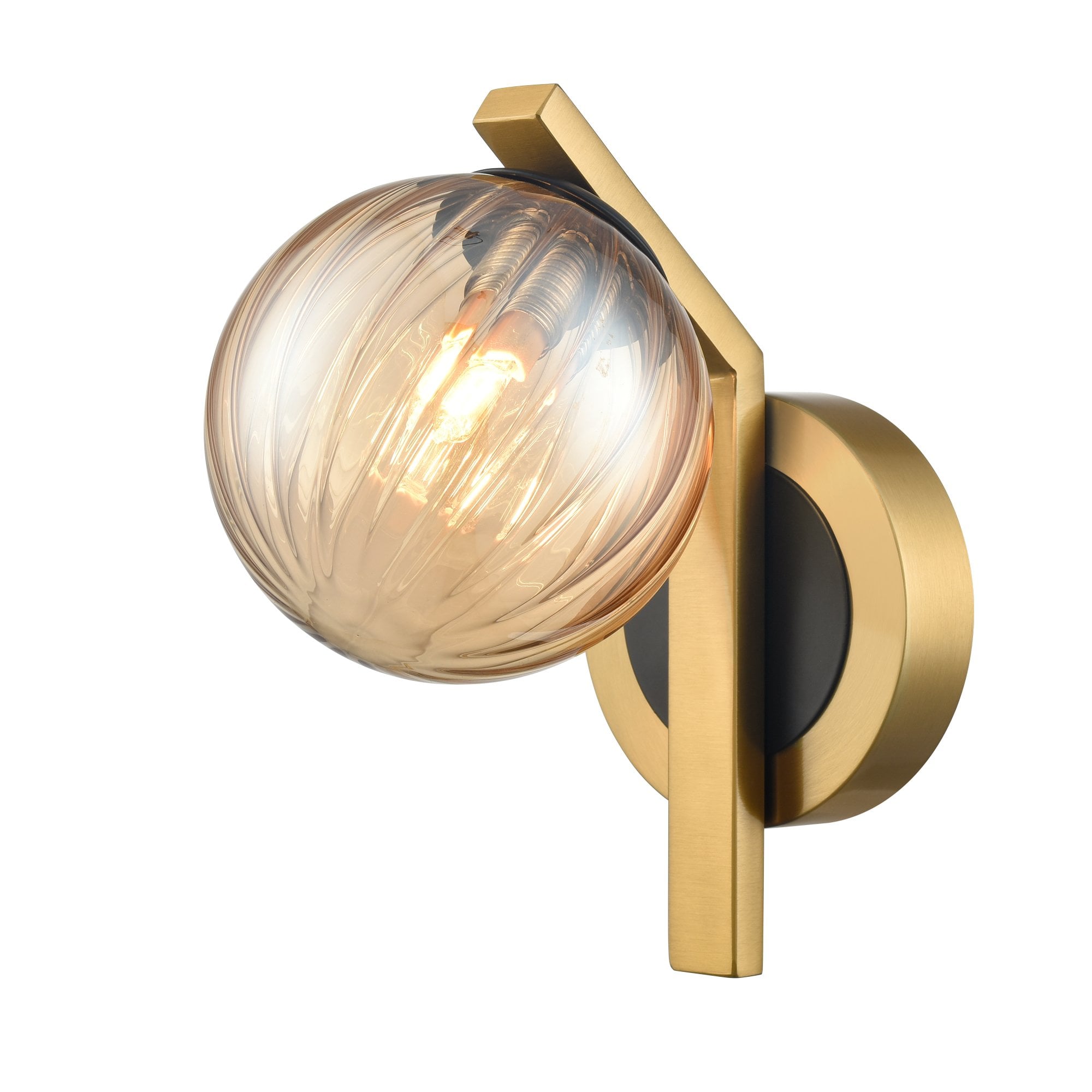 Franklite Oculus IP44 Wall Bracket - Matt Black & Aged Brass