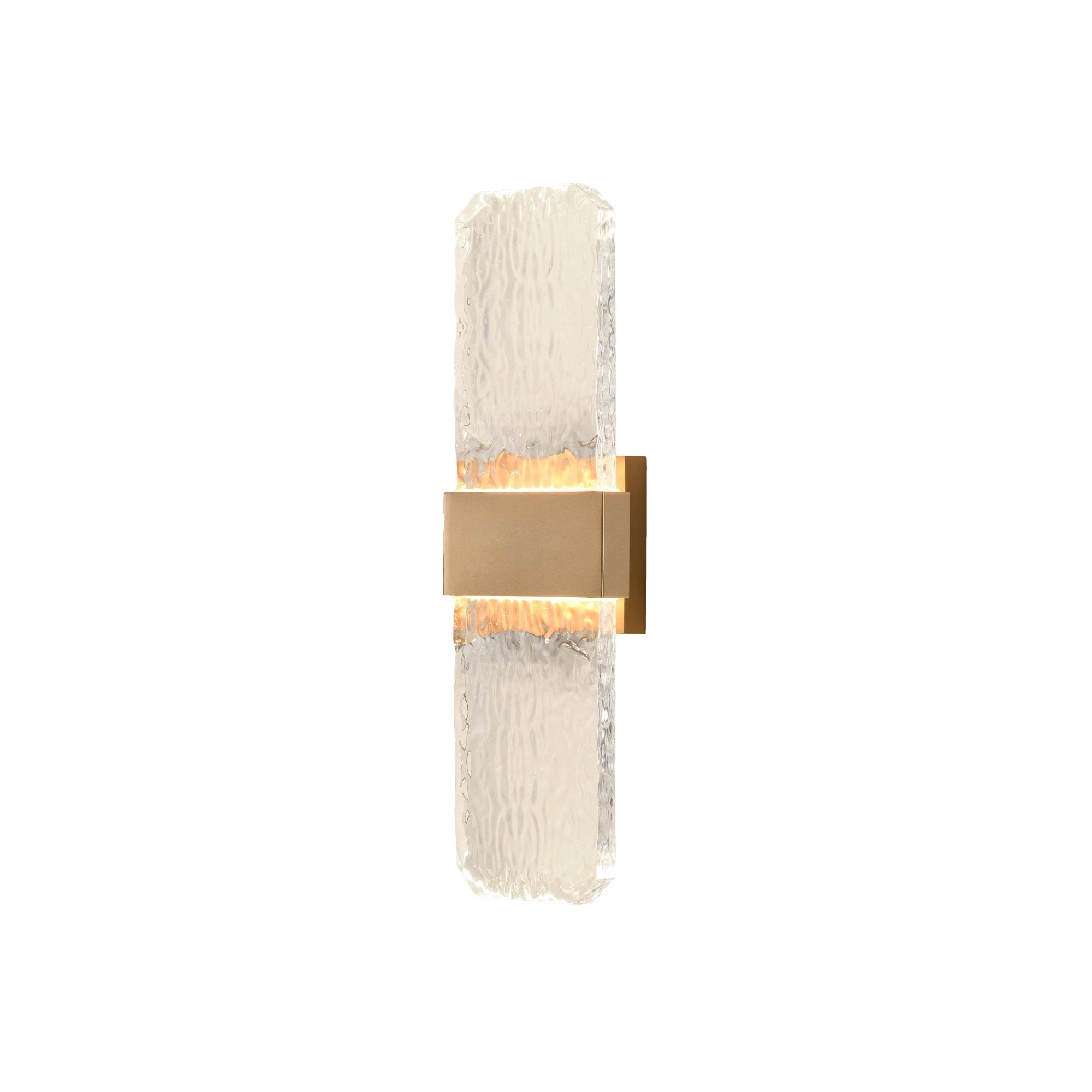 Franklite Frost Large LED Wall Light - Aged Brass