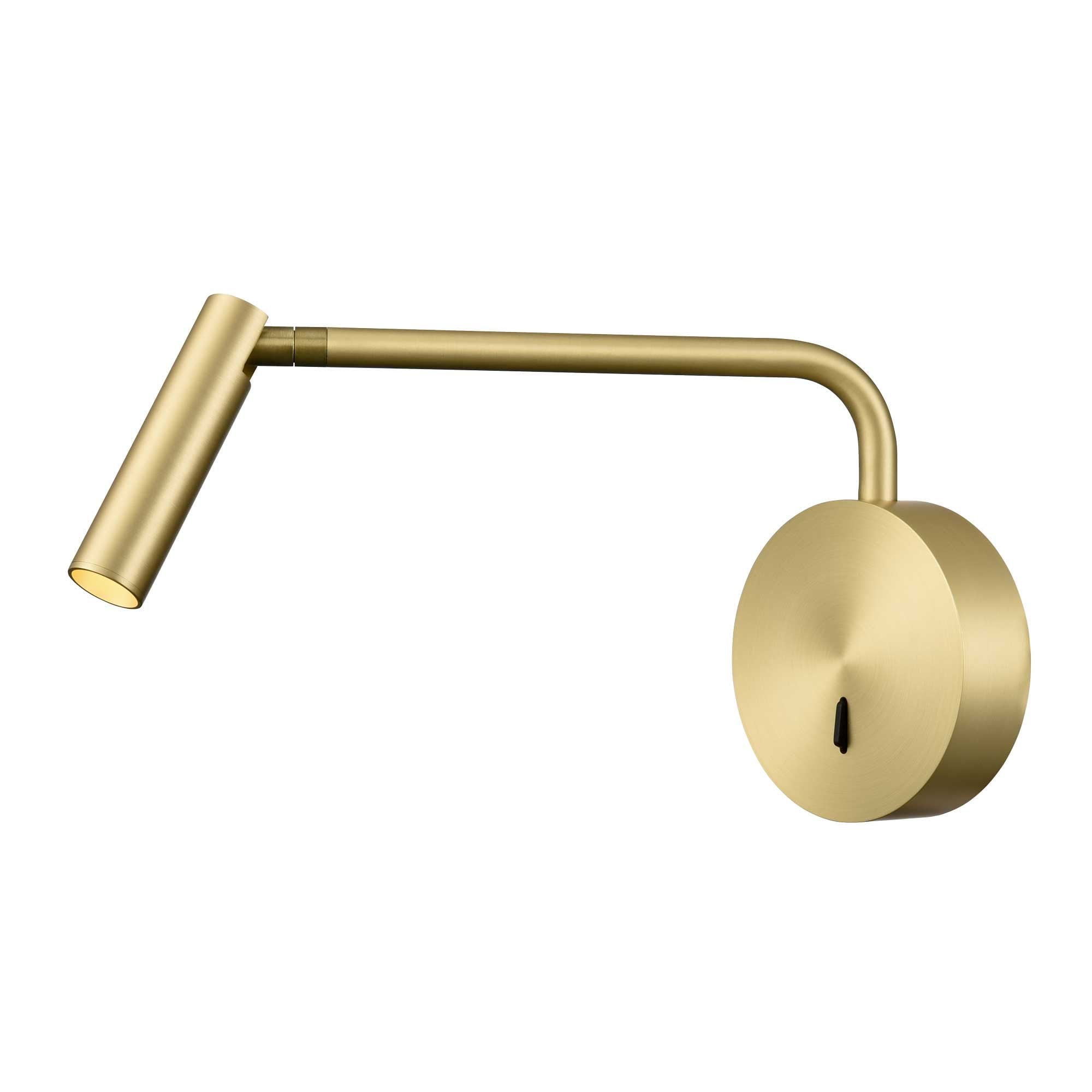 Franklite Fabula Round Reading Wall Light - Satin Brass