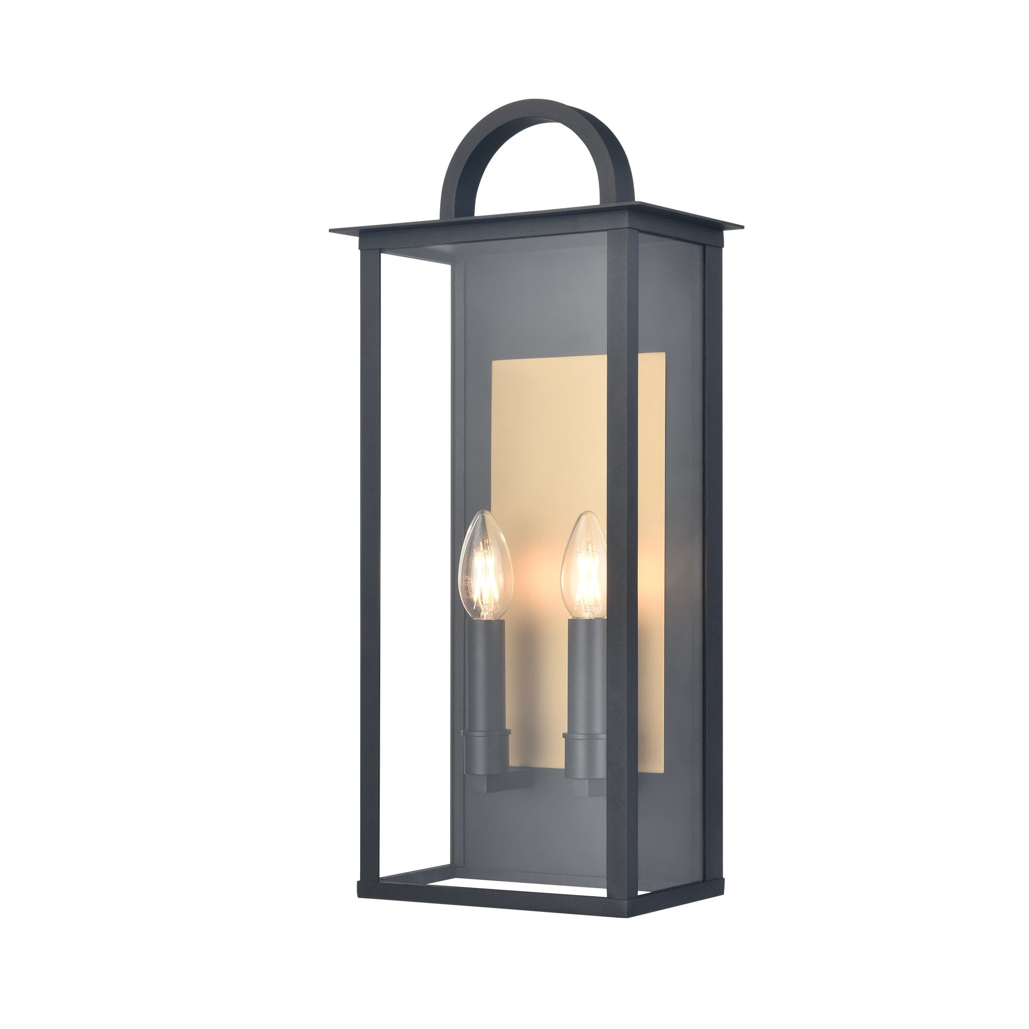 Franklite Nightingale 510mm 2 Light Wall Bracket - Matt Black & Aged Brass